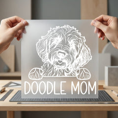 Doodle Mom Dog Cartoon Mom Dad Ready to Press DTF Transfer for Dtf