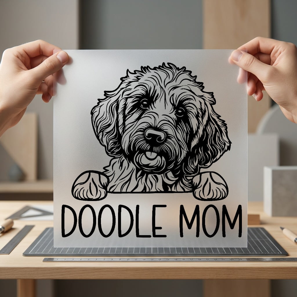 Doodle Mom Dog Cartoon Mom Dad Ready to Press DTF Transfer for Dtf