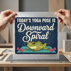 Downward Spiral Yoga Frog Funny Pet Ready to Press DTF Transfer for Dtf