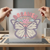 Dreamer Butterfly Retro Boho Vintage Retro Ready to Press DTF Transfer for Dtf