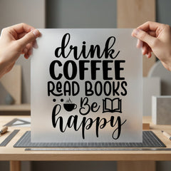 Drink Coffee Read Books Aesthetic Ready to Press DTF Transfer for Dtf