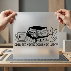 Drink Tea Read Books Aesthetic Ready to Press DTF Transfer for Dtf