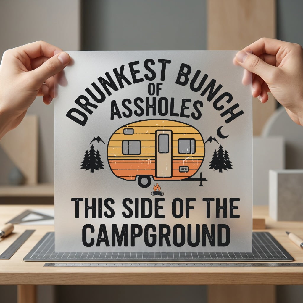 Drunkest Bunch Assholes Camper Funny Vintage Ready to Press DTF Transfer for Dtf