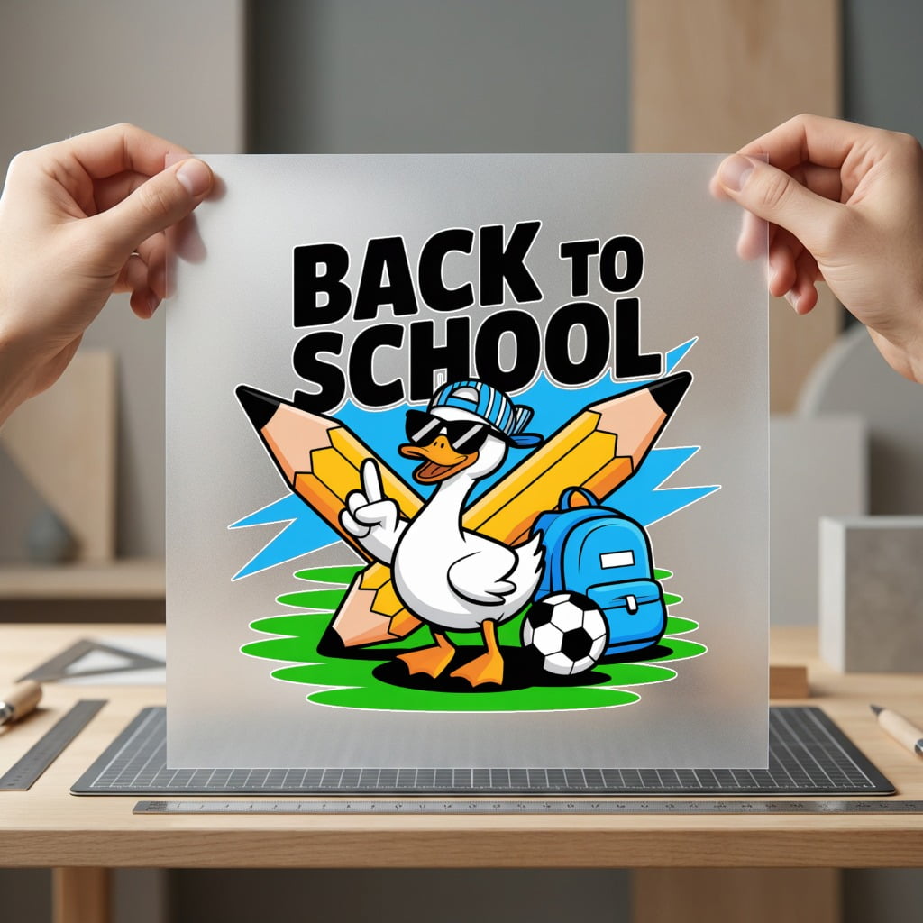 Duck Back School Funky Retro Ready to Press DTF Transfer for Dtf