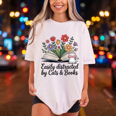 Easily Distracted Cats Books Mom Dad Ready to Press DTF Transfer for Dtf