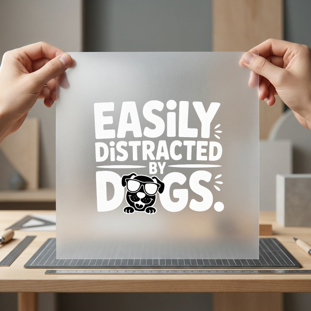 Easily Distracted Dogs Quirky Mom Dad Ready to Press DTF Transfer for Dtf