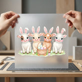 Easter Bunny Cows Spring Easter Spring Ready to Press DTF Transfer for Dtf