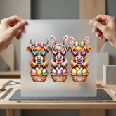 Easter Highland Cows Spring Easter Spring Ready to Press DTF Transfer for Dtf