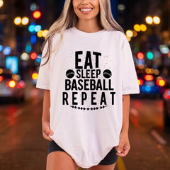 Eat Sleep Baseball Repeat Fitness Ready to Press DTF Transfer for Dtf