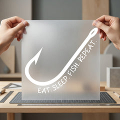 Eat Sleep Fish Repeat Dad Funny Ready to Press DTF Transfer for Dtf