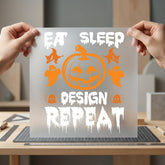 Eat Sleep Repeat Halloween Halloween Vintage Ready to Press DTF Transfer for Dtf
