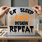 Eat Sleep Repeat Halloween Halloween Vintage Ready to Press DTF Transfer for Dtf
