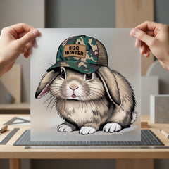 Egg Hunter Bunny Easter Easter Funny Ready to Press DTF Transfer for Dtf