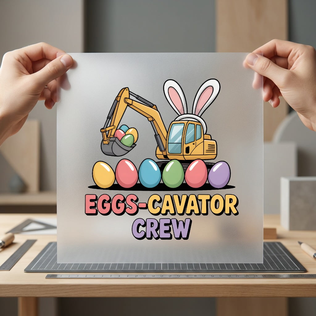 Eggs-cavator Crew Easter Diy Easter Funny Ready to Press DTF Transfer for Dtf