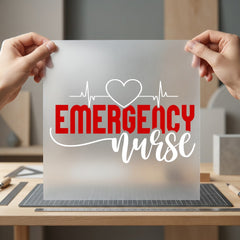 Emergency Nurse Heartbeat Healthcare Nurse Ready to Press DTF Transfer for Dtf