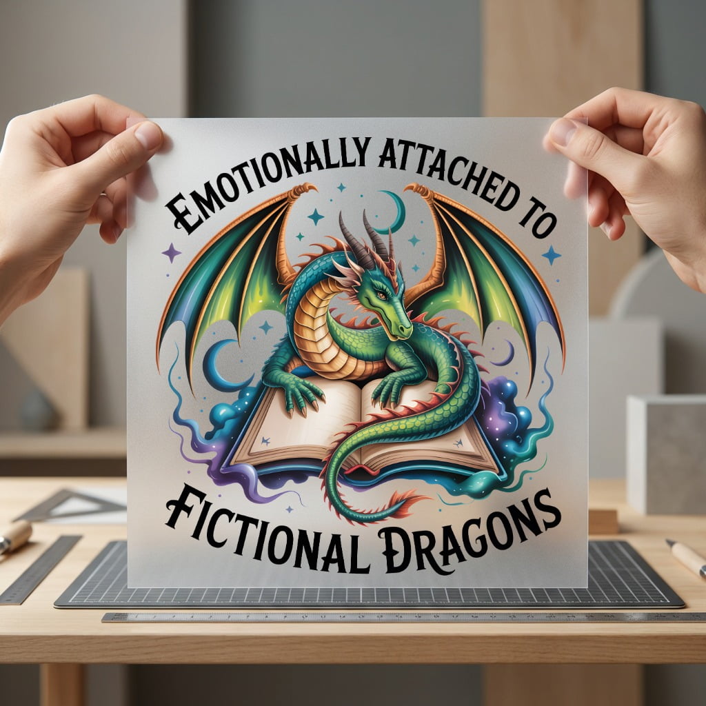 Emotional Dragon Reader Fantasy Geek & Fantasy Collection Fantasy Vibes Collection Ready to Press DTF Transfer for Dtf