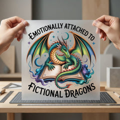 Emotional Dragon Reader Fantasy Geek & Fantasy Collection Fantasy Vibes Collection Ready to Press DTF Transfer for Dtf
