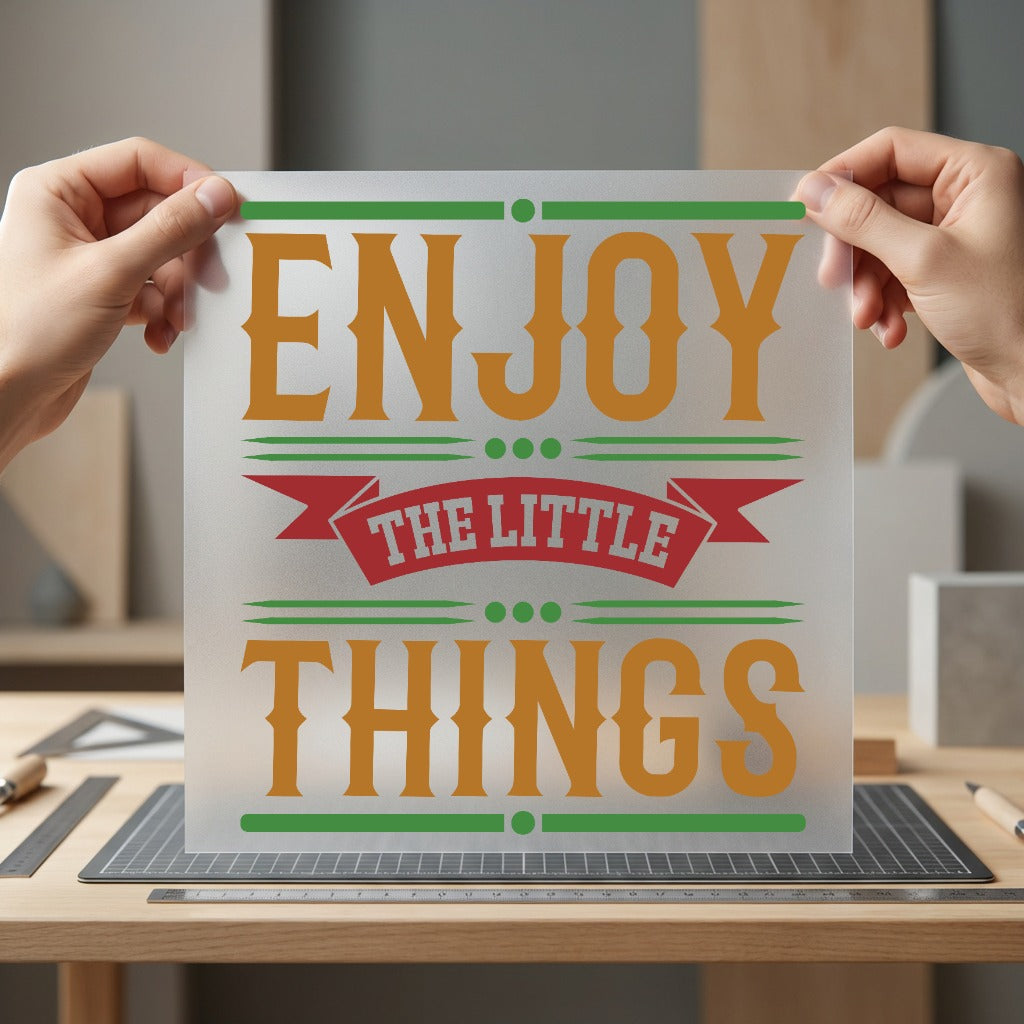 Enjoy Little Things Retro Retro Ready to Press DTF Transfer for Dtf