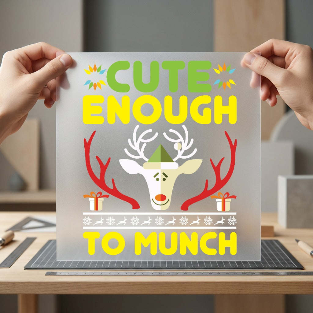 Enough Munch Reindeer Christmas Christmas Ready to Press DTF Transfer for Dtf