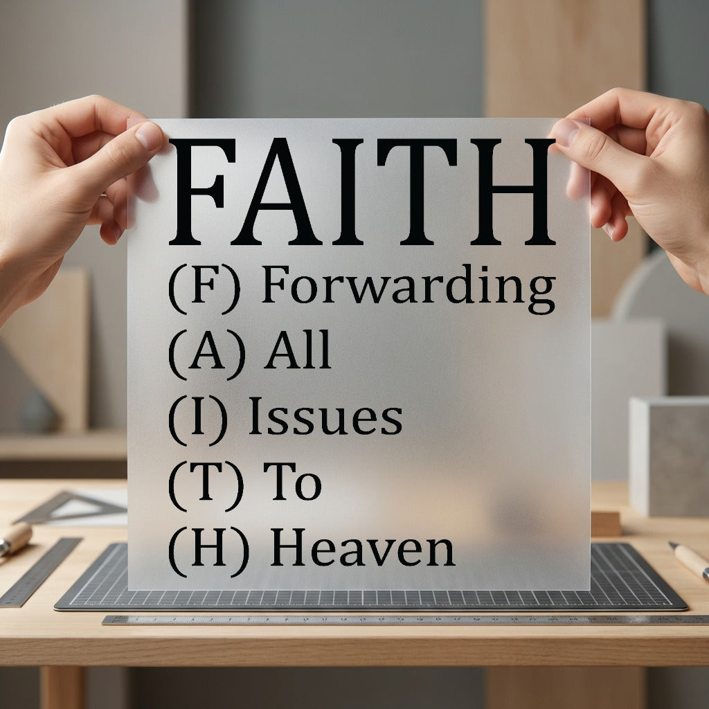 Faith Acronym Inspirational Diy Christian Faith Ready to Press DTF Transfer for Dtf