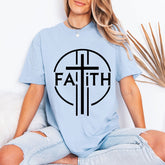 FAITH Cross Circle | Modern Christian Belief Tee - Luckets.com