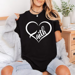 Faith Heart Script Inspirational Christian Faith Ready to Press DTF Transfer for Dtf