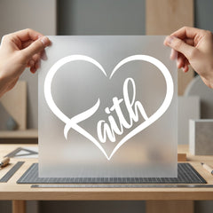 Faith Heart Script Inspirational Christian Faith Ready to Press DTF Transfer for Dtf