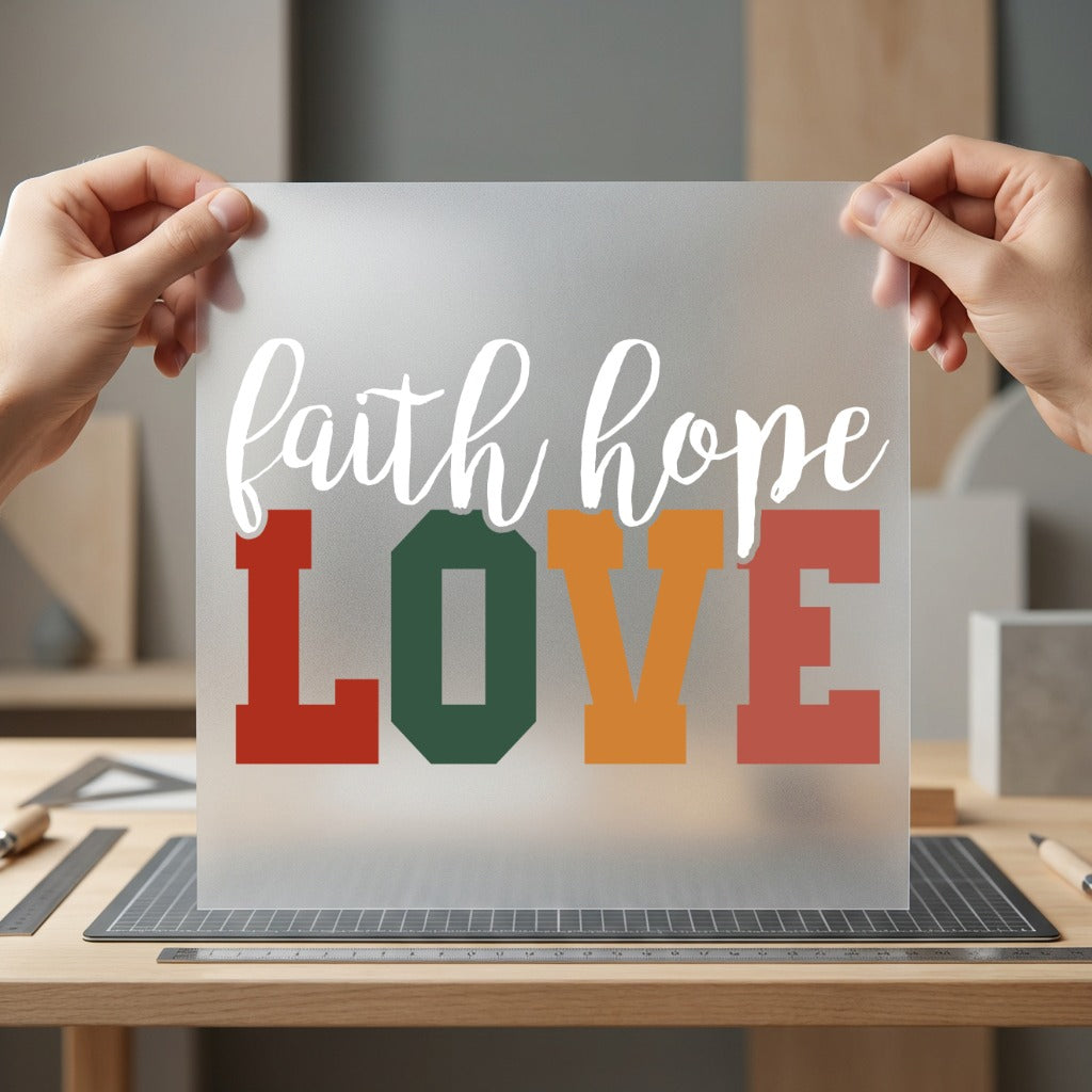 Faith Hope Love Autumn Christian Faith Ready to Press DTF Transfer for Dtf