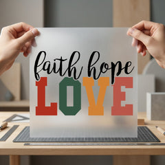 Faith Hope Love Autumn Christian Faith Ready to Press DTF Transfer for Dtf