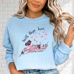 Faith Hope Love | Breast Cancer Awareness Sweatshirt - Luckets.com