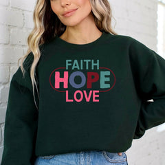 Faith Hope Love | Christian Aesthetic Sweatshirt - Luckets.com