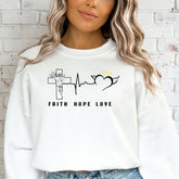 Faith Hope Love | Christian Heartbeat Sweatshirt - Luckets.com