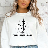 Faith Hope Love | Heart & Cross Sweatshirt - Luckets.com