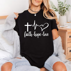 Faith Hope Love Heartbeat Christian Faith Ready to Press DTF Transfer for Dtf