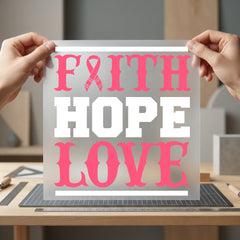 Faith Hope Love Pink Christian Faith Ready to Press DTF Transfer for Dtf