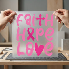 Faith Hope Love Pink Christian Faith Ready to Press DTF Transfer for Dtf