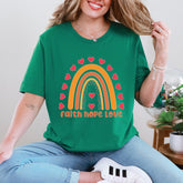 Faith Hope Love Rainbow | Heartfelt Christian Faith Tee - Luckets.com