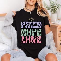 Faith Hope Love Retro Christian Faith Ready to Press DTF Transfer for Dtf