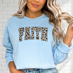 Faith | Leopard Print Script Sweatshirt - Luckets.com