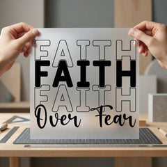 Faith Over Fear Bold Christian Faith Ready to Press DTF Transfer for Dtf