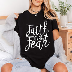 Faith Over Fear Cross Christian Faith Ready to Press DTF Transfer for Dtf