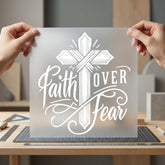 Faith Over Fear Cross Christian Faith Ready to Press DTF Transfer for Dtf
