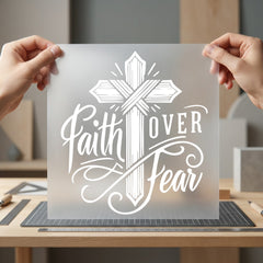 Faith Over Fear Cross Christian Faith Ready to Press DTF Transfer for Dtf
