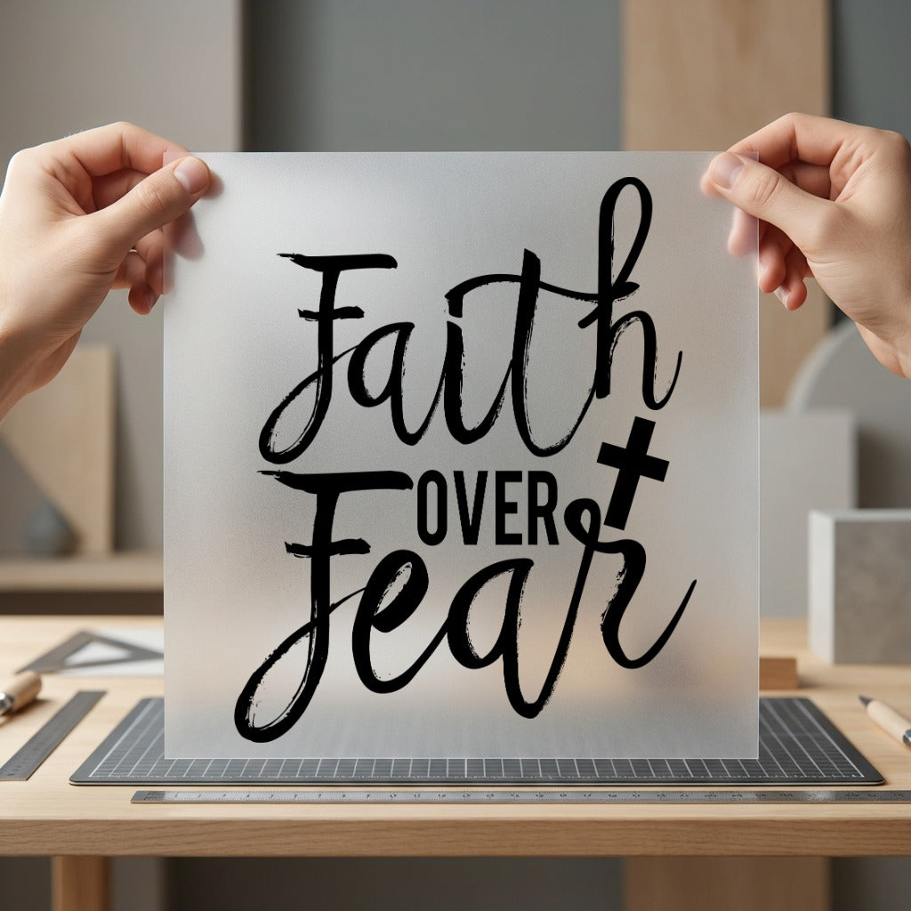 Faith Over Fear Cross Christian Faith Ready to Press DTF Transfer for Dtf