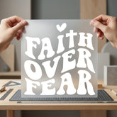 Faith Over Fear Heart Christian Faith Ready to Press DTF Transfer for Dtf