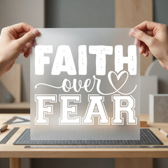 Faith Over Fear Heart Christian Faith Ready to Press DTF Transfer for Dtf