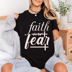 Faith Over Fear Inspirational Christian Faith Ready to Press DTF Transfer for Dtf