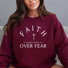 Faith Over Fear | Scripture & Cross Sweatshirt - Luckets.com