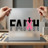 Faith Pink Ribbon Leopard Christian Faith Ready to Press DTF Transfer for Dtf