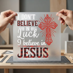 Faith Plaid Cross Christian Christian Faith Ready to Press DTF Transfer for Dtf